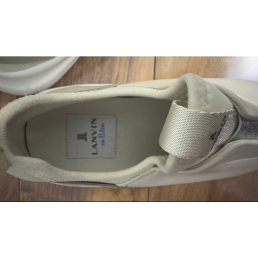Women's LANVIN en Bleu Beige Silver Slip-On Sneakers US 5.5 - Picture 6 of 8